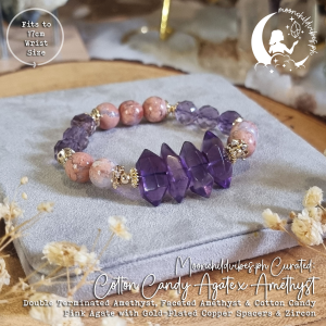 Cotton Candy Agate & Amethyst Bracelet