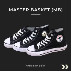 SEPATU SEKOLAH MASTER BASKET TINGGI HITAM PUTIH - MASTER BASKET SEPATU SEKOLAH SD SMP SMA - SEPATU SNEAKER MASTER BASKET