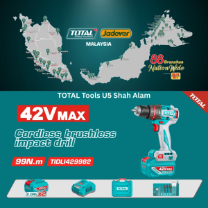 TOTAL Tools P42m 42V series 99Nm Compact Brushless motor Cordless Impact Drill ∅13mm(Full set) - TIDLI429982