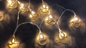 Deepavali Lights 2M LED Diya Ganesha Lights Garland Fairy Lights Battery Operated Indian Diwali Deepavali Decoration