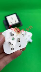 Phích cắm 3 chân dẹt Úc Trung Quốc 16A 4000W chân Đồng mạ Niken nhựa chống cháy