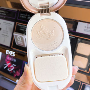 Long-Lasting Oil-Control Qdsuh Butterfly Love Brightening Powder Compact Natural Makeup Waterproof Sweatproof for Any Skin Type