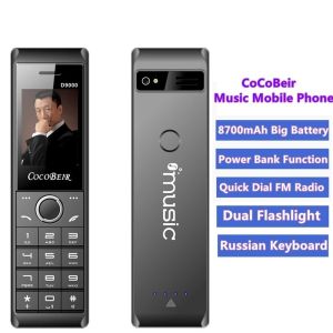 D9000 2.6Inch Cellular Flashlight MP3 FM Radio Retro Music Old Fashioned Mobile Phone Telephone