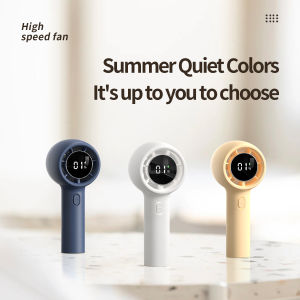 3 Speeds Portable Handheld Turbo Fan Bladeless Handheld Fan Battery Operated Hand Fan 2000mAh Digital Display for Outdoor Travel