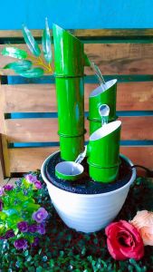 air mancur mini kekinian hijau bambu