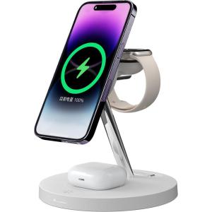 2024 Model iPhone 16 Triple Charger Stand QI2 Wireless Magsafe Magnetic Attraction 3 in 1 Multi Functional Airpods Earphone Watch9