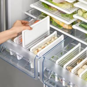 Food Storage Box Fresh Seal Refrigerator Freezer Organizer Kitchen Meat Containers Stackable Food Container with Lid 460/700/1100ML