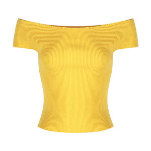 Yellow One-Shoulder Short-Sleeve T-Shirt Womens Summer 2025 New Pure Desire Sweet Spicy Tight Short Length Shoulder Bared Top