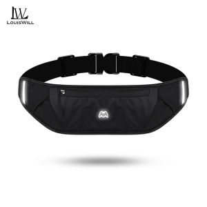 LouisWill Sports Waist Pack Bag Pouches Waist Belts Bag Adjustable Running Pouch Waterproof Money Phone Waist Fanny Pack Jogging Belt Fanny Pack With Reflective Strip for Workouts