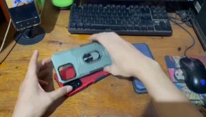 Casing HP Untuk Samsung Galaxy A22 5G Case Robot Hit Eye Whit Ring Hybrit Armor 360 Degree Rotasi