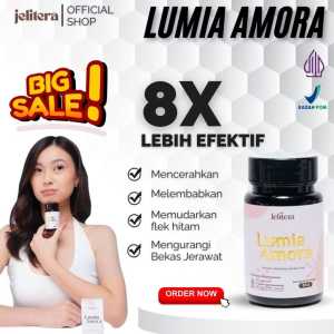 PAKET 2 BOTOL JELITERA LUMIA AMORA PEMUTIH BADAN AMPUH COLLAGEN DRINK RASA STROBERI APEL