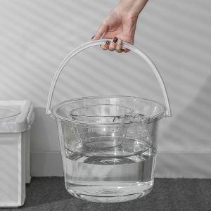Transparent Thick Plastic Laundry Bucket Handheld Water Bucket for Student Dormitory Water Storage Luxury Covered Large Bath Plastic Barrel