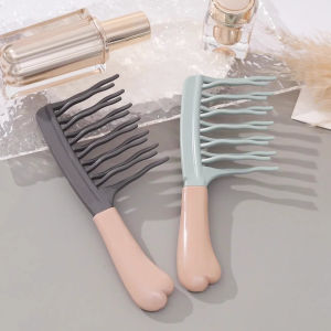 Sudyod【มีสินค้าในสต๊อก】 หวีผมลอน ฟันหยักสองแถว ป้องกันไฟฟ้าสถิตย์ 1 ชิ้น Curly hair comb
