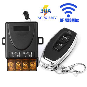 Công Tắc Điều Khiển Từ Xa Không Dây RF 433 MHz 30A AC 220V 110V Có Bộ Thu Rơle Bật/Tắt Cho Các Thiết Bị Điện Đèn LED