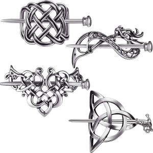 Viking Celtic Crown HairPins Clip Viking Hair Accessories Celtic Knot Hair Barrettes Antique Silver Hair Sticks Irish Hair Decor