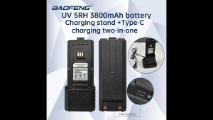 Baofeng UV-5RH Walkie Talkie Extended version Battery Type-C Charger 3800mAh Battery for Walkie Talkie