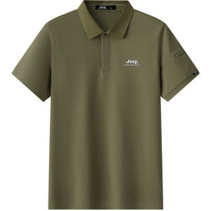 จี๊ป | เสื้อยืดคอโปโล Jeep Outdoor Ice Sensation สำหรับผู้ชาย แขนสั้น ระบายความชื้นได้ดี สวมใส่สบาย ทรงหลวม สีพื้น เสื้อยืดคอโปโล