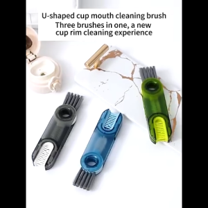 3 in 1 Cup Lid Brush Water Bottle Cover Cleaner Gap Cleaning Set Home Kitchen Flask Rotatable