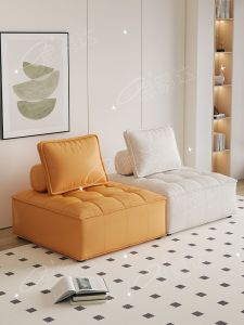Minimalist Technological Cloth Leather Sofa Block Floor Sitting Chair Module Combination Small Household Space Single Person