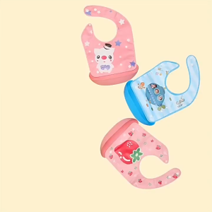 Baby Waterproof Silicone Bib Soft Feeding Saliva Kids Detachable Rice Pocket