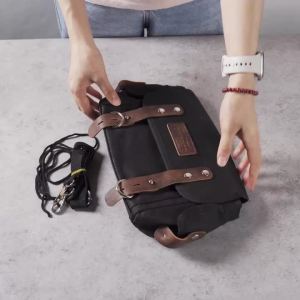 Black Motorcycle Saddle Bag Universal Side Pockets Retro Canvas Bag Rear Seat Bag Motorcycle Tail Bag Electric Bike Bag
