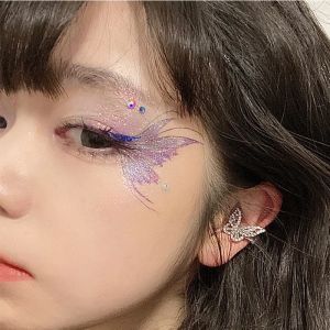 Shiny Butterfly Wings Waterproof Tattoo Stickers Canthus Facial Arm Tattoo Stickers Eye Makeup Diy Stickers Catwalk Decoration