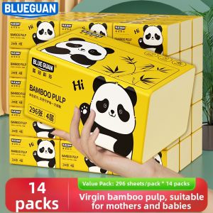 blueguan | Natural Unscented Bamboo Soft Facial Tissue 4 Layers 74 Sheets