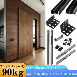 50cm-150cm Concealed Soft Close Sliding Barn Door Track Floating Back Hidden Sliding Door Rail Set