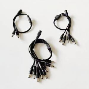 DC Power Splitter Cable 5V 12V Power Adapter Connector Cord 5.5mm 2.1mm 1 To 2/4/8 Way For LED Strip Lights CCTV Camera