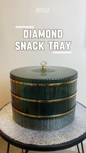Diamond Snack Tray / Tempat Snack Tingkat / Piring Wadah Makanan Permen Toples Kue / Penyimpanan