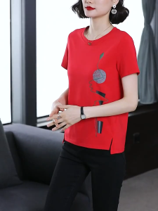 NAOX2 Short-sleeved T-shirt Womens Printed Top