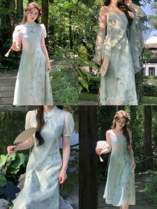 Vintage Chinese Style Modified Loose Fit Sleeveless Dress