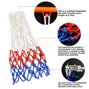 Standard Basketball Net Frame Net Pocket 12 Hooks Competition Dedicated Shot Net Bag for Children Basketball Rims And Nets