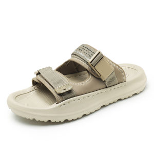 Mens Summer Outdoor Casual Thick Bottom Slip-On Sandals Large Size 45 Teenage Sports Beach Slippers Breathable Flat Heel