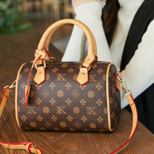 Trendy Mini Womens Bag Large Capacity Leather Boston Pillow Shaped Shoulder Crossbody Bag Fashionable Autumn Winter Handbag