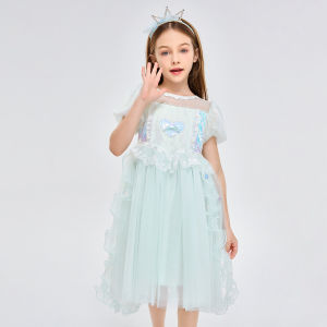 Mark Fairwhale | Girl Glitter Sheer Dress Short Sleeves