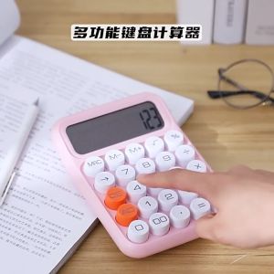 Máy Tính Mini Phím Tròn Pastel 12 Số LCD Lớn – Calculator Cute Để Bàn Nhỏ Gọn Văn Phòng Bán Hàng