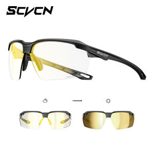 SCVCN UV400 HD Photochromic Cycling Sunglasses Outdoor Sports Running Sunglasses Hiking Drive Sunglasses MTB Road Bike Glasses