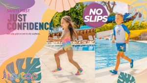 SLIPSTOP Giant Junior Boys Kids Aqua Shoes | Water Swim Shoes | Non-Slip Beach Shoes for Pool & Sea
