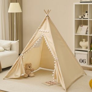 Kid Tent Play House 1.35m /1.6m Portable Children Teepee Tents Indoor Princess Castle Tent Gift for Girl Children