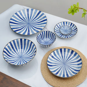 Mino Yaki ชามทานตะวันตกสไตล์ญี่ปุ่น ชามอาหาร จานผลไม้ ชาม ชั้นวางของ กระดานหิน ชั้นวางของ เครื่องประดับตกแต่งบ้าน วัสดุอื่นๆ