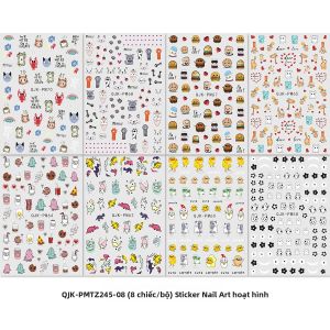 8 Chiếc Hoạt Hình Hình Động Vật Móng Tay Nghệ Thuật Dán DIY Dễ Dàng Áp Dụng Chất Liệu PET Cho Trang Trí Móng Tay Trang Điểm Dự Tiệc Tạo Kiểu Quà Tặng
