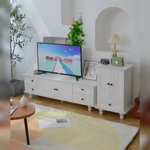 Carpenter Craft ชั้นวางทีวี 160x34x42 ชุดล็ออกเกอร์สีขาว ตู้วางทีวี ชั้นวางTV ตู้ทีวี ทันสมัย ตู้วางทีวีและเครื่องสำอางที่ตอบสนองความสะดวก