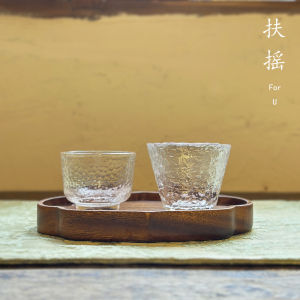 Furyao Handmade Hammer Patterned Crystal Glass Tea Cup High Aesthetic Value Gongfu Tea Set Drinking Tea Owner Cup Heat Resistant