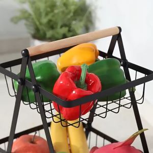 3-Tier Countertop Fruit Basket Tray Vegetable Bread Basket Storage Table Display Fruits Stand Detachable Kitchen Organizer Rack
