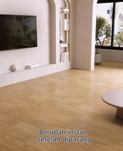 VIBE Karpet Lantai Vinyl Motif Kayu 1.5mm - Gulungan Lebar 2m untuk Ruang TamuStiker Lantai 5m/10m/25m