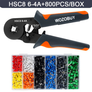 Tubular Terminal Crimping Tools Mini Electrical Pliers HSC8 6-4 0.25-10mm² 23-7AWG 6-6 0.25-6mm² Crimping Tool Clamp Sets