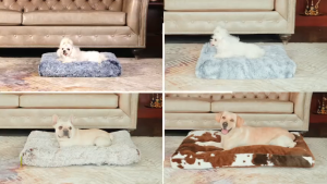 Lovinland Waterproof Dog Crate Bed With Removable Washable Cover Plush Faux Fur Pad for AllSize Dogs Fluffy Kennel Cat Bed Soft Plush Thick Pets Pads