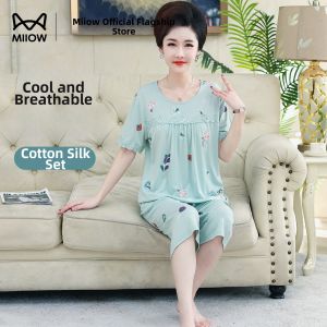 MiiOW | Comfortable Summer Cotton Sleepwear Set Short Sleeve
