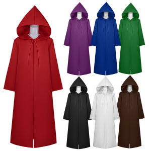 Adult Men Star Wars Jedi Warrior Hooded Cloak Robe Middle Ages Wizardry Robe Halloween Party Death Cosplay Costume For Kids